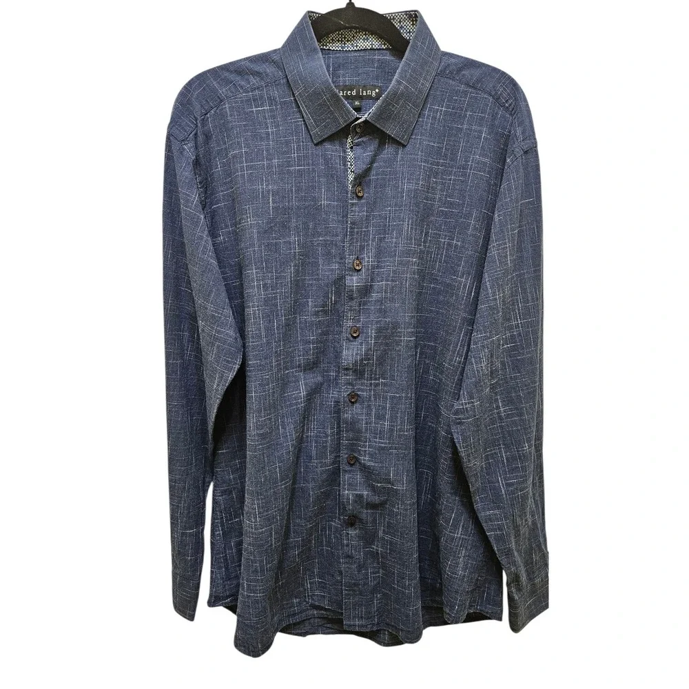 Jared Lang Button Down Shirt Long Sleeve Patterned Casual Men's XL - Picture 1 of 9